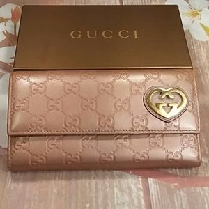 Gucci Leather Wallet in Rose Gold